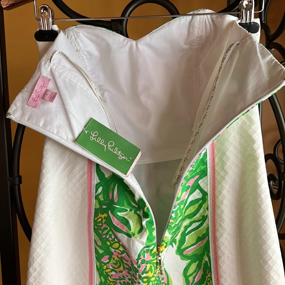 LILLY PULITZER Seeing Pink Elephants Strapless Angela Dress - Picture 8 of 10